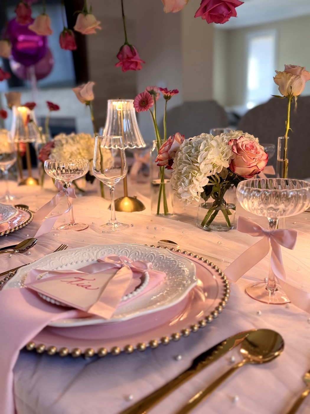 An Intimate Birthday Table tablescape detail 1